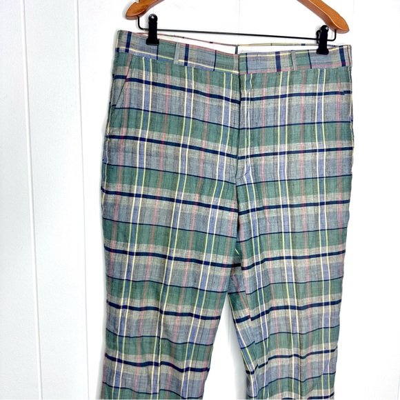 Vintage Indian Madras Plaid Lightweight Pants - Picture 5 of 11